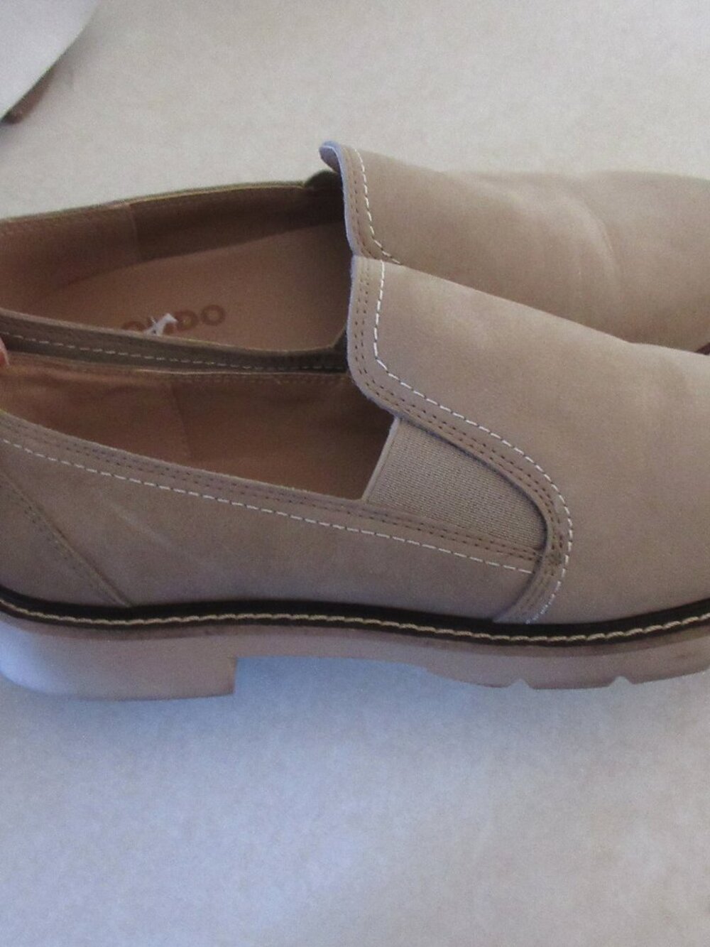 blondo phoebe casual slip on shoes beige taupe leather 9 m